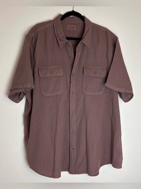 Lucky Brand Short Sleeve Button-Up Shirt in Dusty Plum